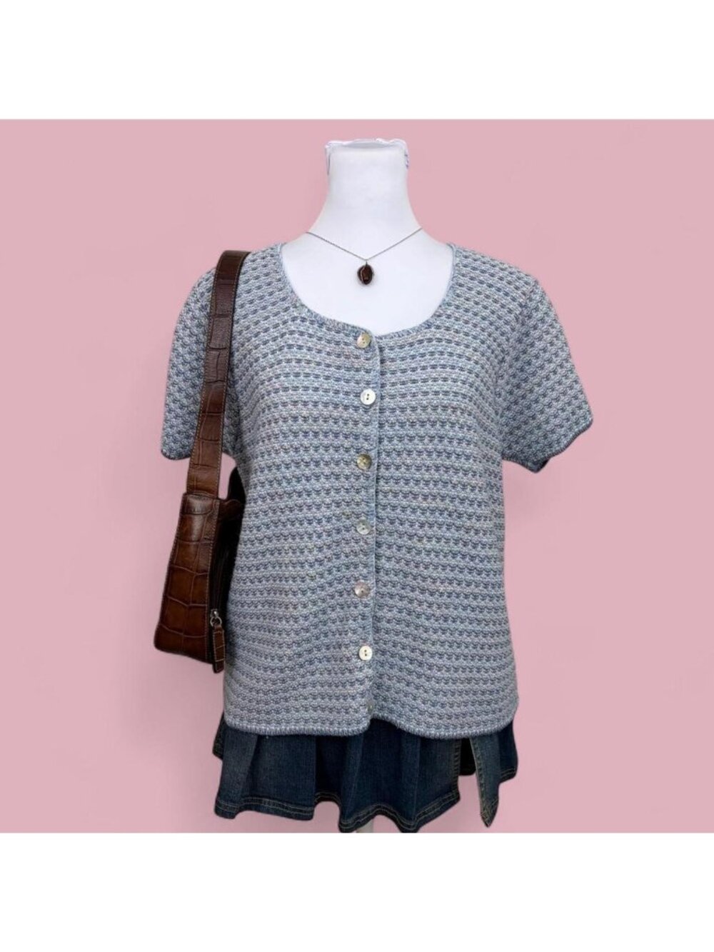 90s striped cottagecore cardigan top